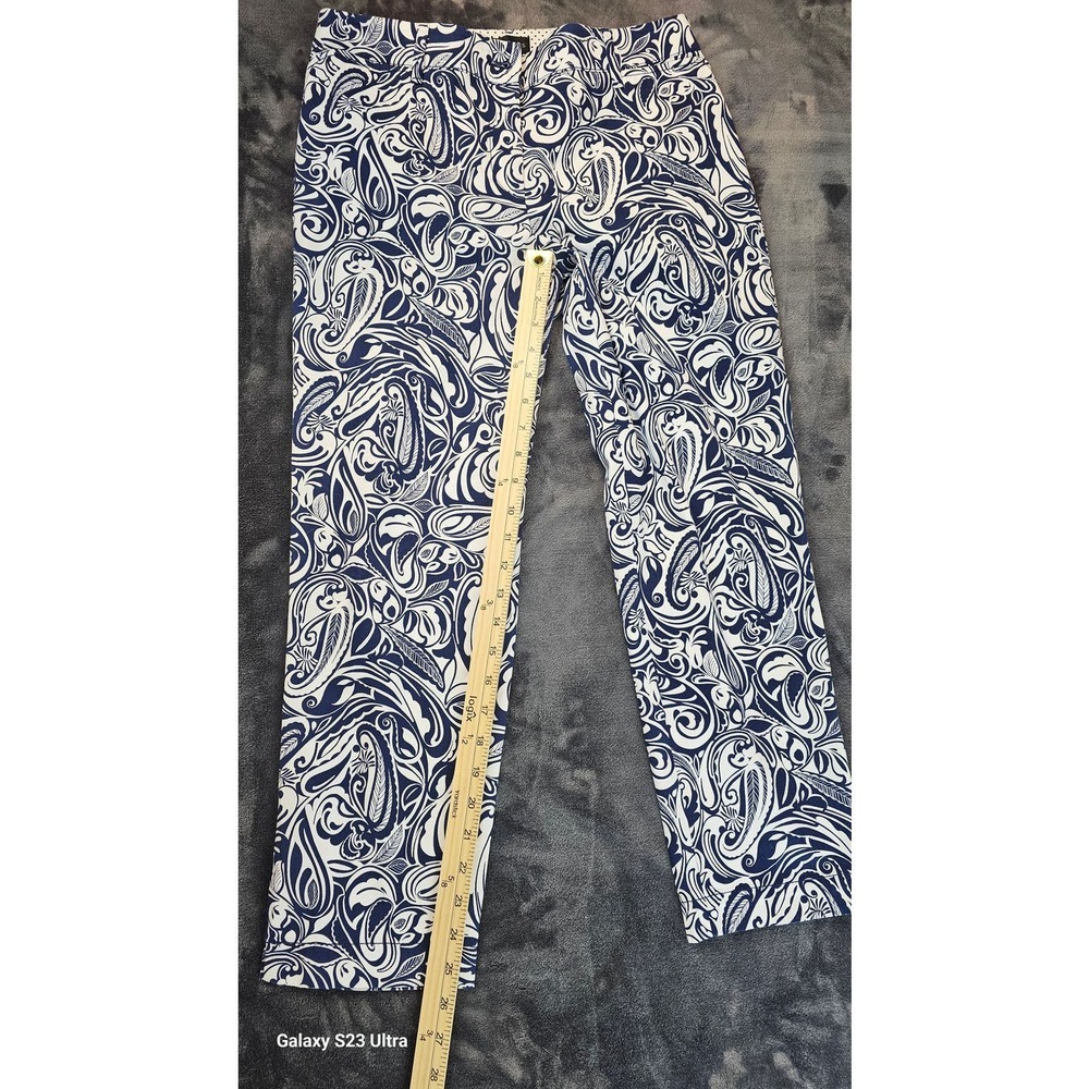 Talbots, sz4, Perfect Crop Pant, 98% cotton, 2% spandex, navy & white pa…